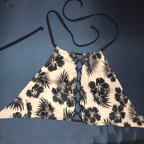 PINK Front Lace Bikini Top - Picture 1 of 5